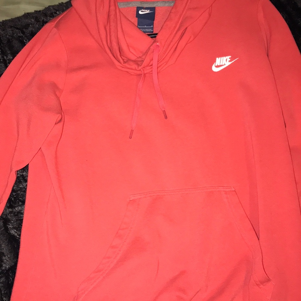 Pink nike cowl neck hoodie